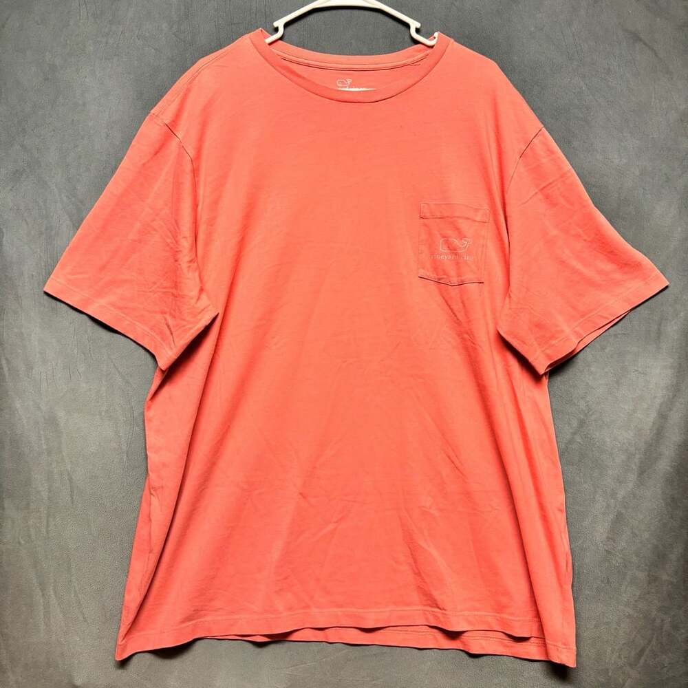 Vineyard Vines Pocket T-Shirt Coral Cotton Short Sleeve Mens XXL